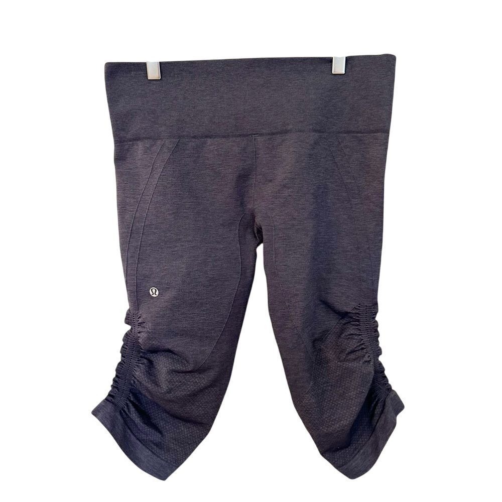 Lululemon In‎ the Flow II Crop Leggings Heathered Inkwell Blue 10